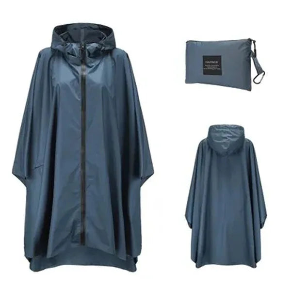 Lightweight Waterproof Rain Poncho with Backpack Coverage for Hiking and Travel