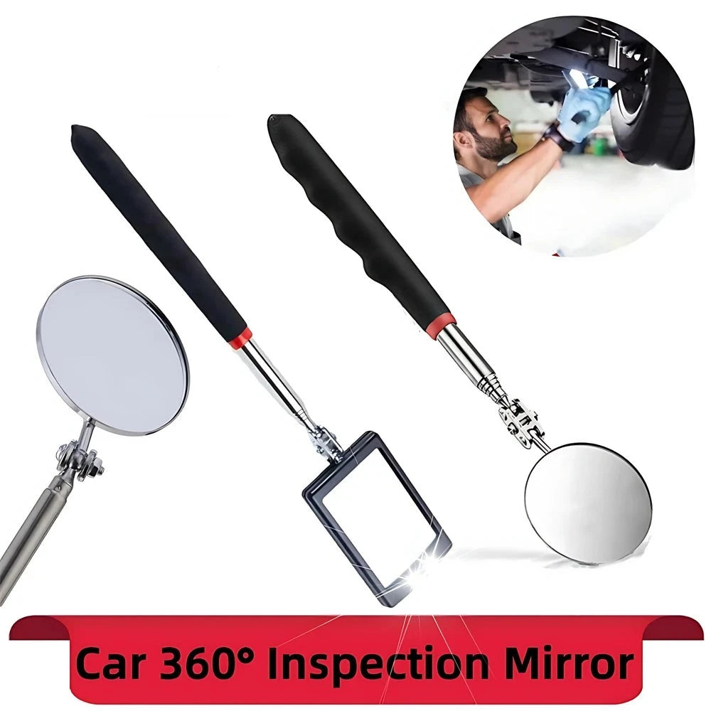 Engine Chassis Inspection Auto Repair Detector Mirror Multi-directional Folding Telescopic LED Light Reflector Tool Universal