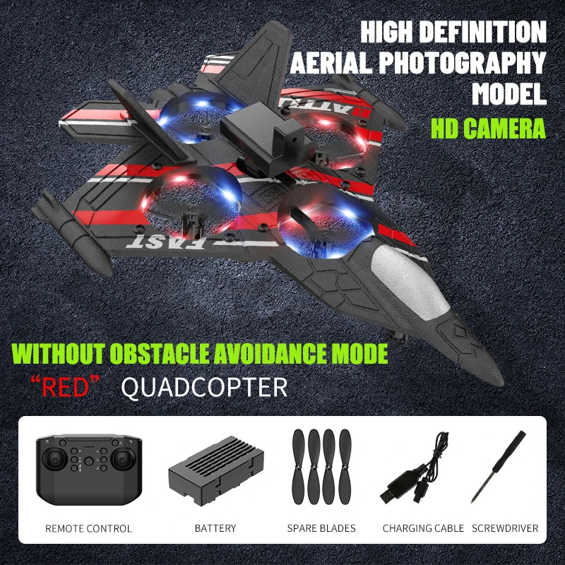 RC Plane with Camera Helicopter Remote Control Aircraft Obstacle Avoidance Fighter 2.4G Airplane EPP Foam Plane  Toys