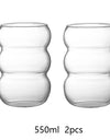 1/2/4pcs Wave Shape Glass Cup Tumbler Beverage Beer Glasses Heat-resistant Clear Drinking Glasses For Juice Coffee Cocktail