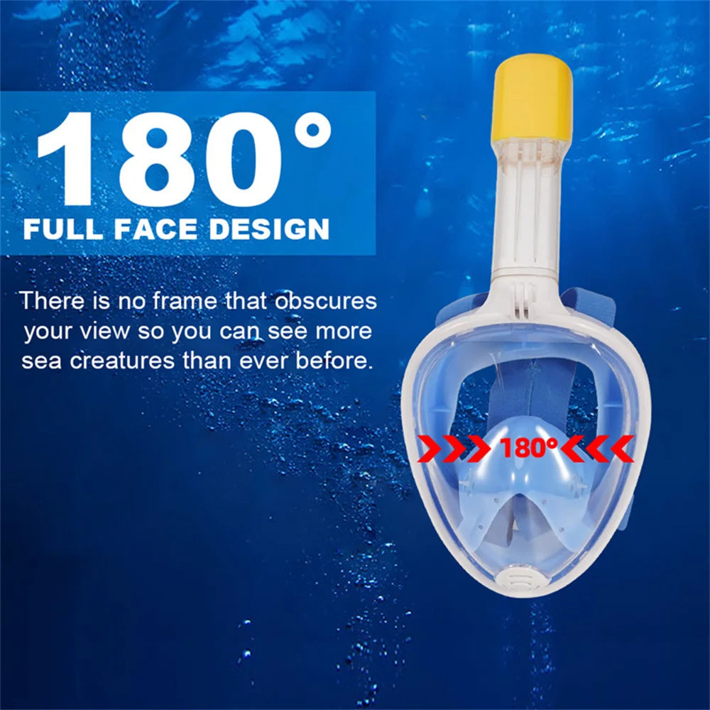 Professional Snorkeling Diving Mask Underwater Scuba Full Face Snorkel Mask Anti Fog Goggles for Adult Swimming Equipment