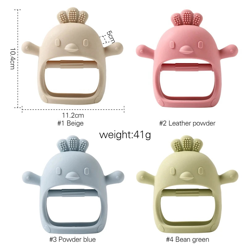 1Pcs Baby Silicone Teether Ring BPA Free Rattles Bracelet Food Grade Newborn Baby Accessories Cartoon Silicone Teething Toys