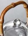 600ML Borosilicate Glass Teapot With Bamboo Handle Household Convenient Heated Tea Kettle with Filter Kung Fu Flower Tea Pot