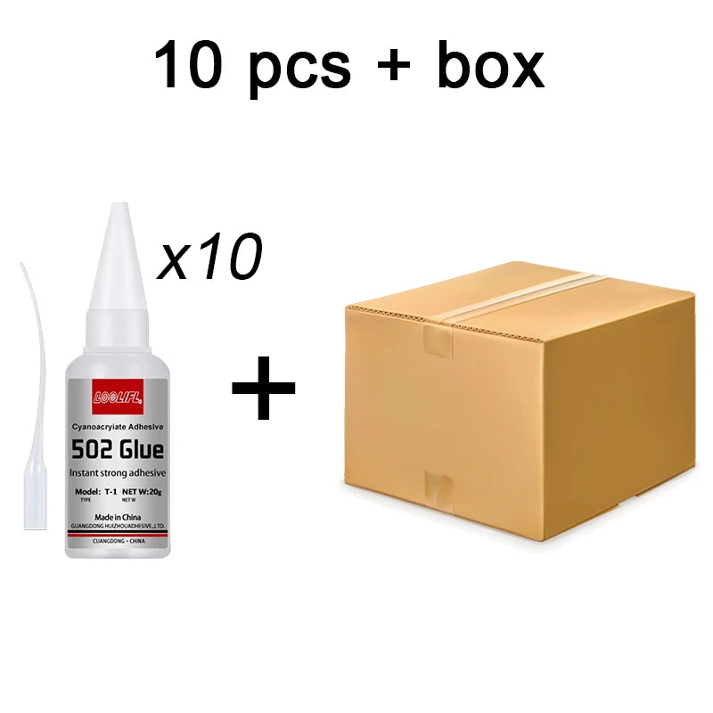 1-5pcs 502 Super Glue Instant Quick-drying Cyanoacrylate Adhesive Leather Rubber Wood Metal Strong Bond Liquid Glue Tool