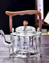 Large Capacity 1300ml Wooden Handle Glass Teapot High Borosilicate Heat Resistant Glass Beam Tea Pot Kungfu Tea Set Teaware