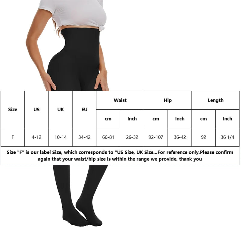 Women High Waist Leggings Thermal Stockings Fleece Pantyhose  Winter Warm Slim Thick Thigh Slimming Panties with Steel Bone