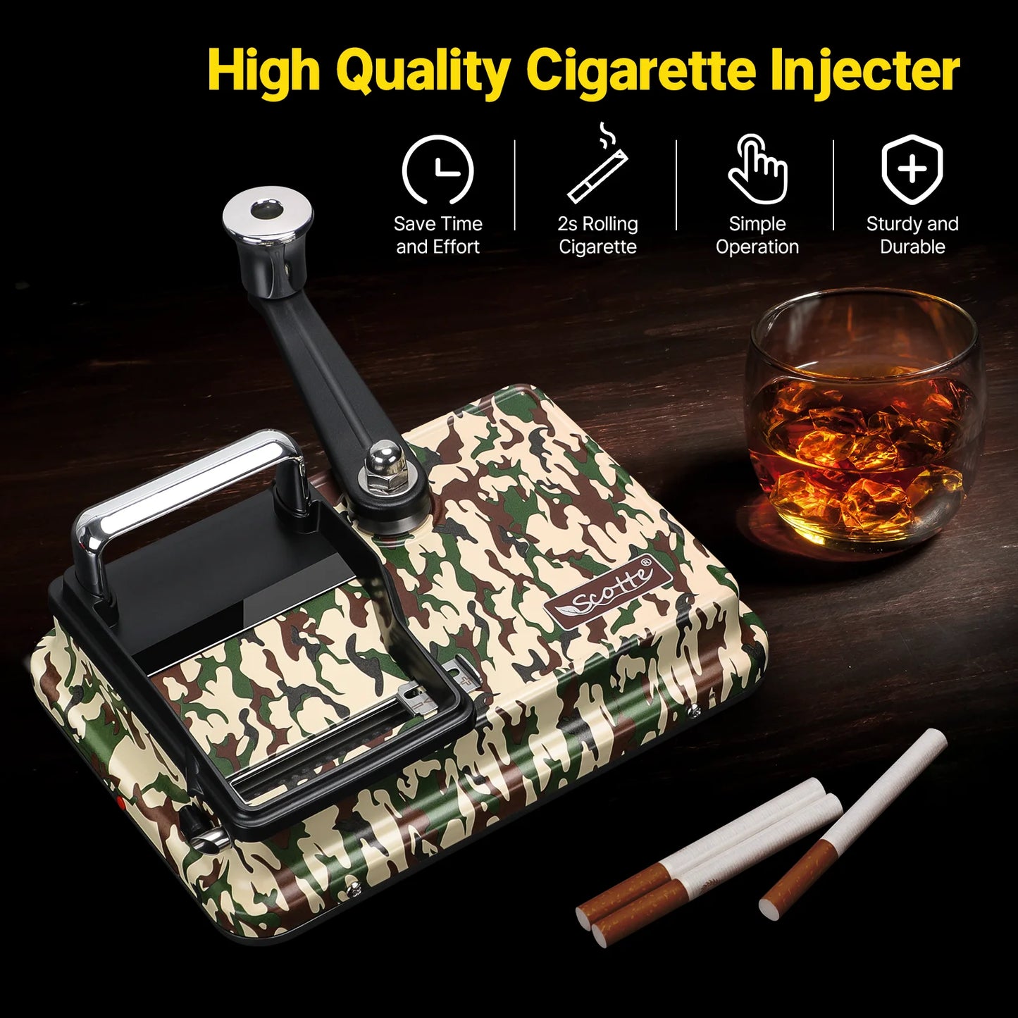 Cigarette Rolling Machine Manual Cigarettes Tobacco Injecter 8mm Diameter Tube Making 80-100mm Lengths of Cigarrettes