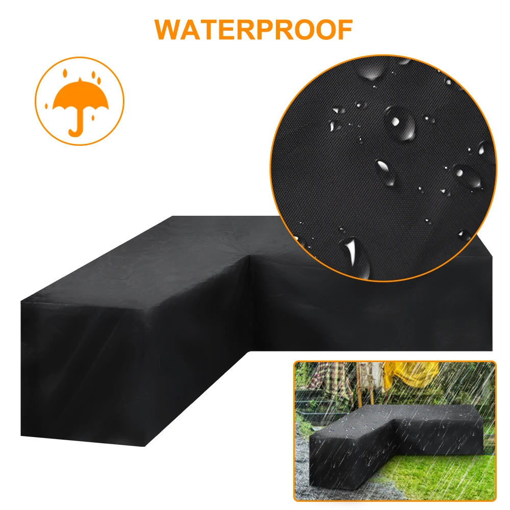 Waterproof V Shape Outdoor Sofa Cover Garden Rattan Corner Furniture Dustproof Rain Snow Protector