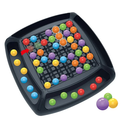 2 Players Small size 16CM Rainbow Ball Matching Brain Game Intelligent Four in a Square Board Game Educational Toys For Kids