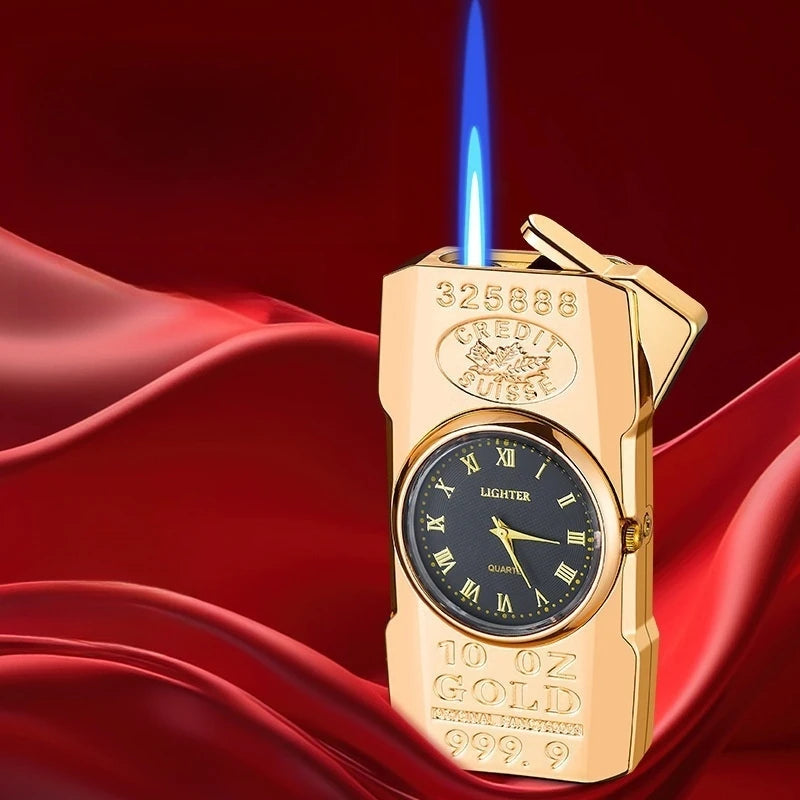 Personalized Quartz Dial Direct Flame Inflatable Lighter, Embossed Pattern To Give Boyfriend Exquisite Gifts, Cigarette Lighter