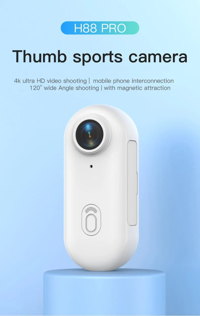 Mini 4K Thumb Action Camera with WiFi Remote Control and Electronic Image Stabilization