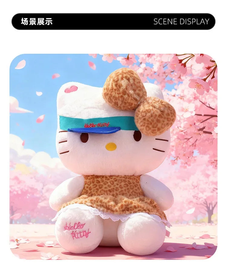 Sanrio 60cm Kawaii Print Hello Kitty Plush Toy Kt Cat Big Stuffed Doll Cartoon Cute Baby Kids Birthday Gift Room Decor