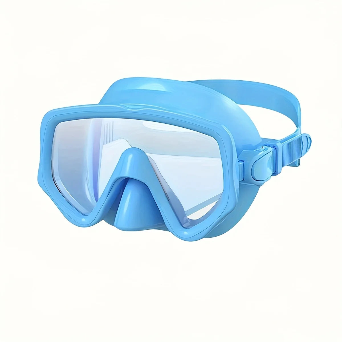 Snorkel Mask Swimming Goggles Scuba Diving Silicone Skirt Tempered Glass Len Wide View Training With Nose Cover Adjustable Strap