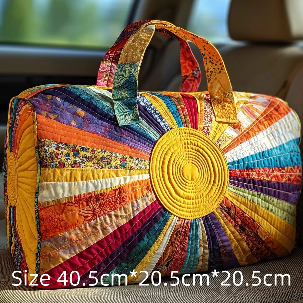 Hot Sale 3D Quilted Bag for Women Colorful Landscape Print Travel Sunrise Desert Mountain Cactus Printed Overnight Trip Bags