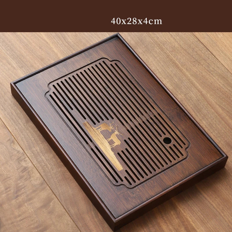 Chinese Natural Bamboo Tea Tray Water Storage Kung Fu Tea Set Household Rectangular Tea Board Chinese Tea Storage Tray
