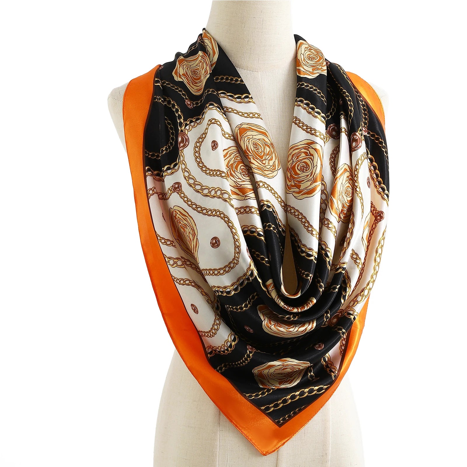 Square Women Scarves Silk Office Ladies Hair Neck Bandanna Headband Foulard Headcloth Muslim Headscarf Female muffler