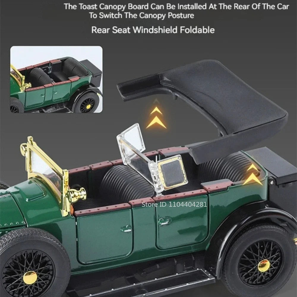 1:24 Phantom 300SL Alloy Diecast Vintage Car Miniature Model Toys Sound Light Pull Back Doors Opened Ornament s Festival Gift