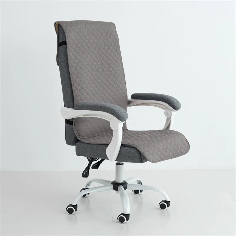 Office Chair Cover Anti-slip Long Boss Office Chairs Pad 1piece with Elastic Strap Swivel Computer Dust Armchair Slipcover