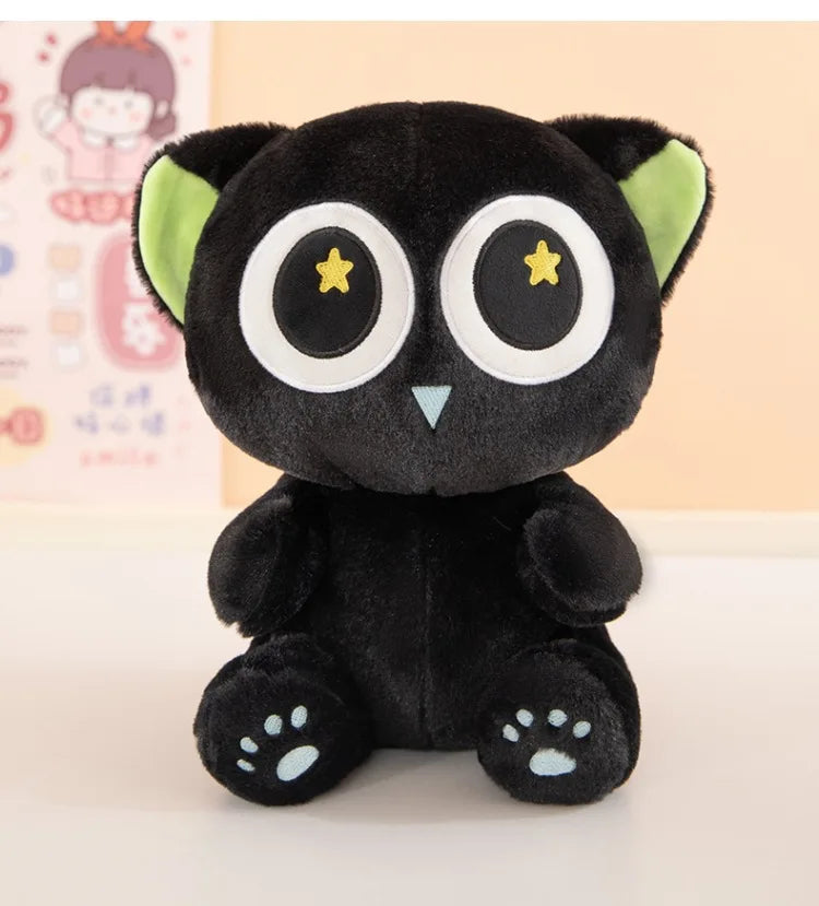 Kawaii Black Cat Plush Stuffed Doll Cloud Pillow Toy