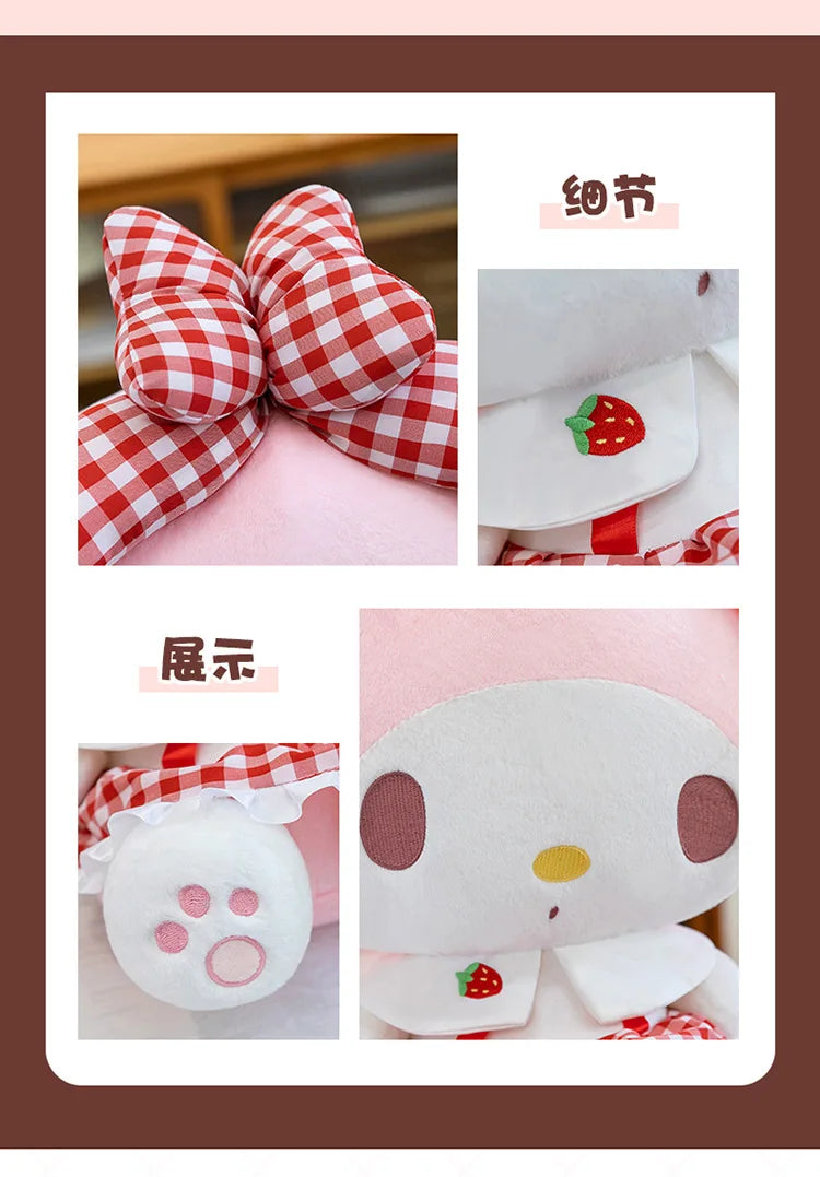 Kawaii 60cm Melody Plush Toy Sanrio Stuffed Doll Anime Soft Pillow Cute Gift Kids Birthday Xmas Plushie Stuffed Animal