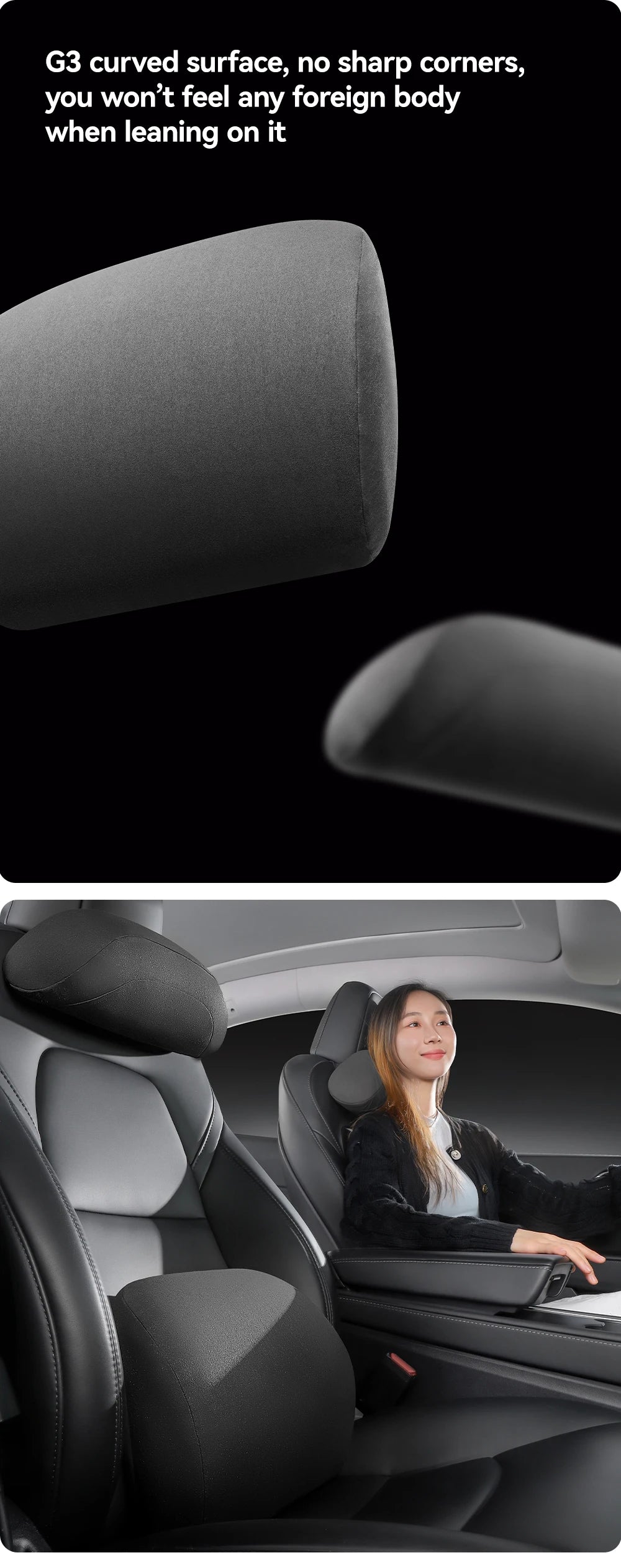 Memory Foam Neck Pillow and Lumbar Support Cushion for Tesla Model 3 Y X S