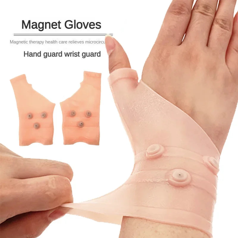 Magnetic Therapy Wrist Hand Thumb Support Gloves Silicone Gel Arthritis Pressure Corrector Massage Pain Relief Gloves