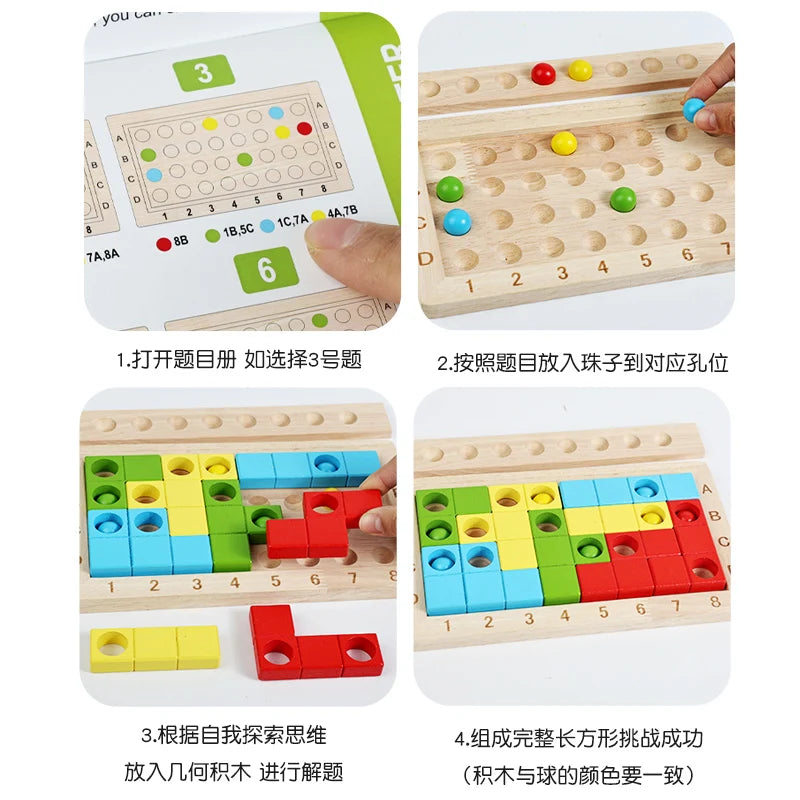 Wooden Magic Ball Cube Logic and Colour Matching Puzzle