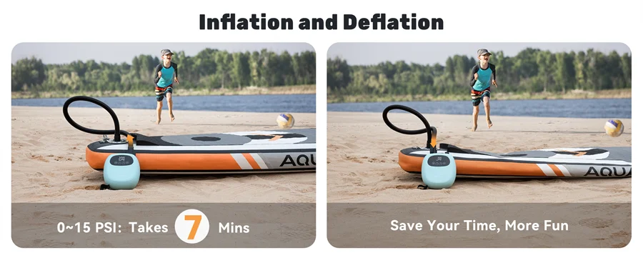 SUP Boat Accessories Inflatable Pump for Pvc Kayak Kite Wings 20PSI Rechargeable Inflate Deflate Stand Up Paddle Pump
