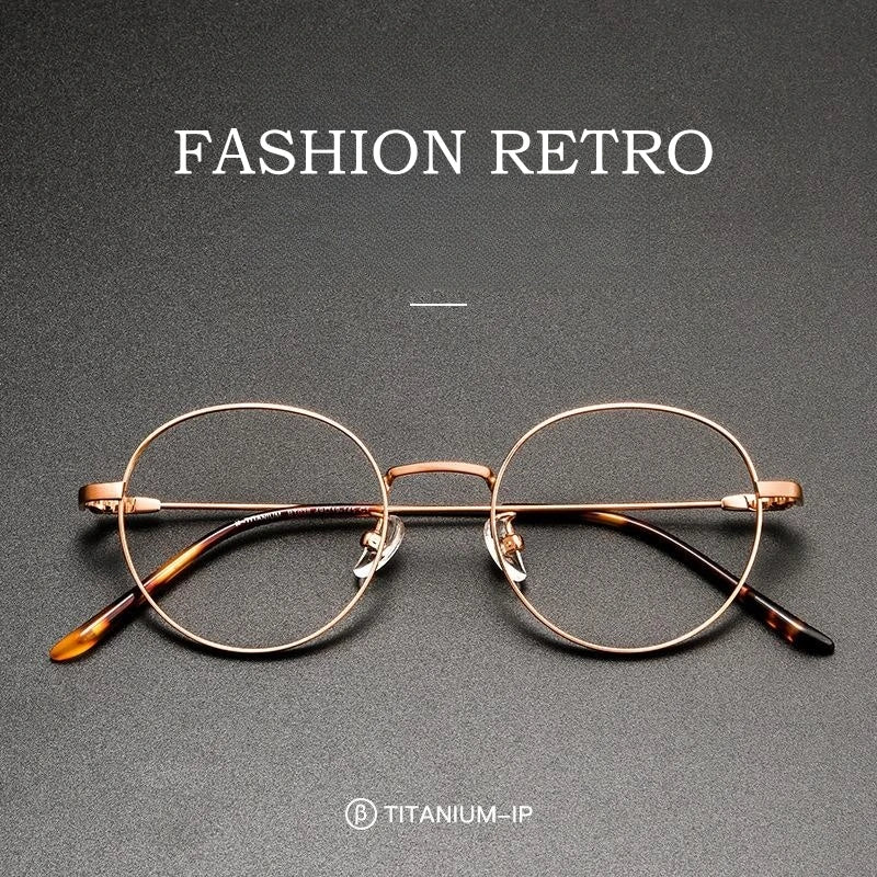 Ultra-light Fashion Titanium Alloy Eyewear Men Retro Round Small Face Optical Prescription Glasses Frame Women BT038T