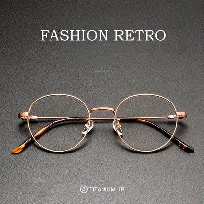 Ultra-light Fashion Titanium Alloy Eyewear Men Retro Round Small Face Optical Prescription Glasses Frame Women BT038T