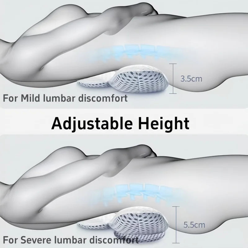 54*34*6CM Waist Pillow Adjustable Height Lumbar Support Ergonomics Sleeping Pillow Natural Buckwheat Shell Cushion