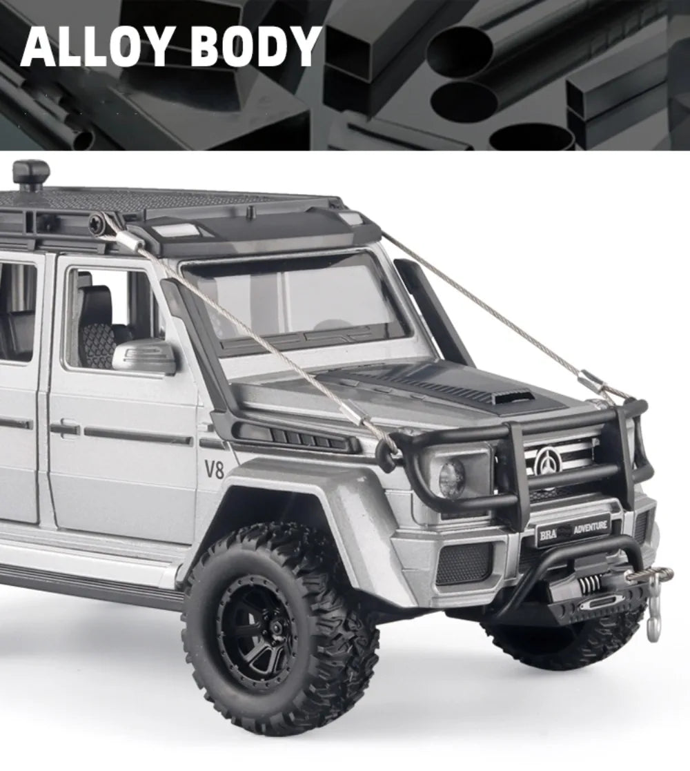 1:24 Alloy Diecast Toy Car Model G550 4X4 Adventure Edition Off Road Vehicle Model with Sound Light SUV Toy