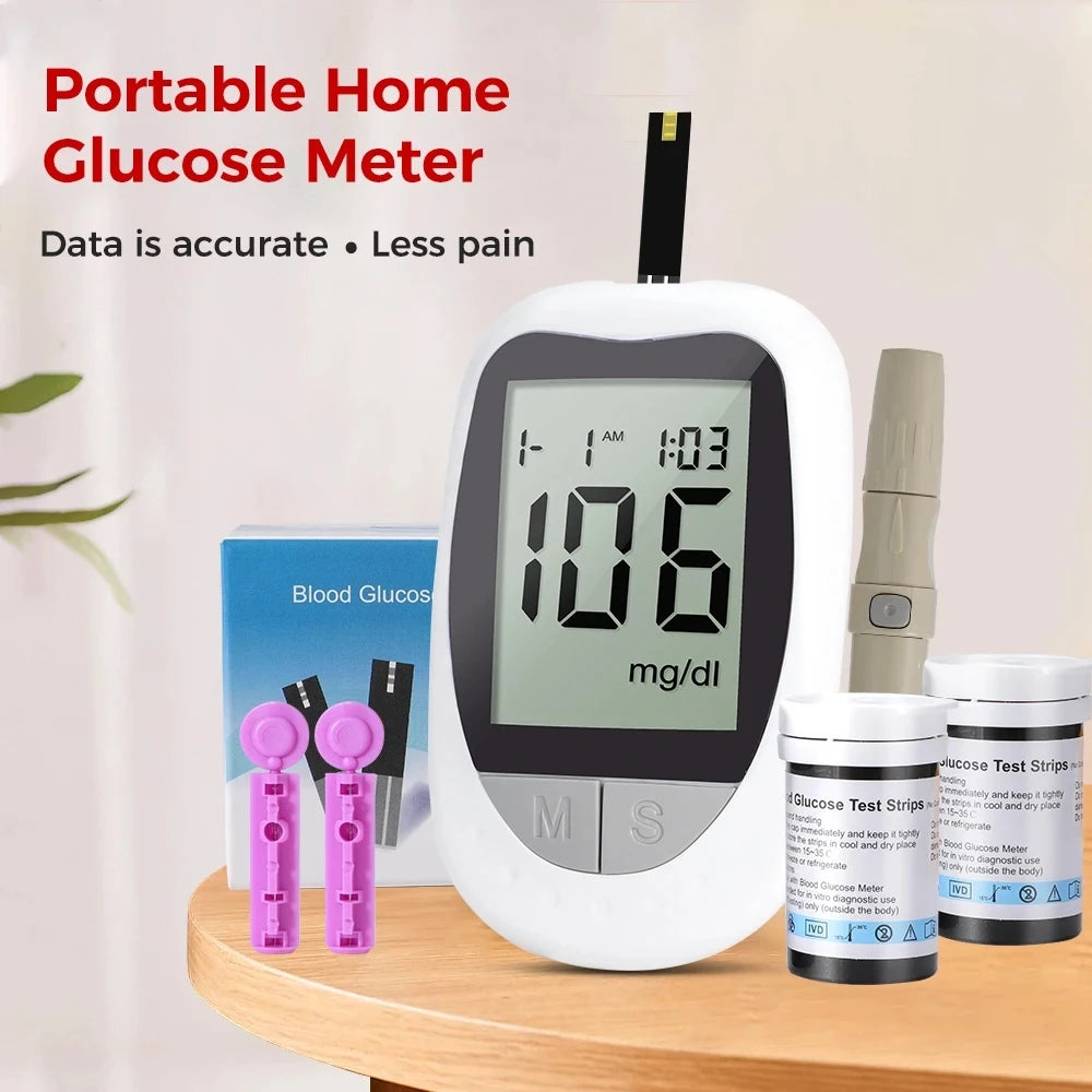 Blood Glucose Meter Glucometer Kit Code Free Diabetes Test 50/100pcs Strips With Lancets Medical Blood Sugar Mg/mmol