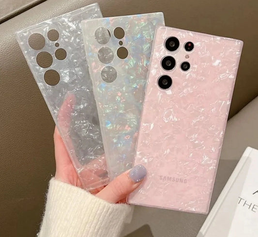 Glitter Dream Shell Marble Case For Samsung S24 S23 S22 Ultra S21 Plus S20 FE Soft Silicone Cover