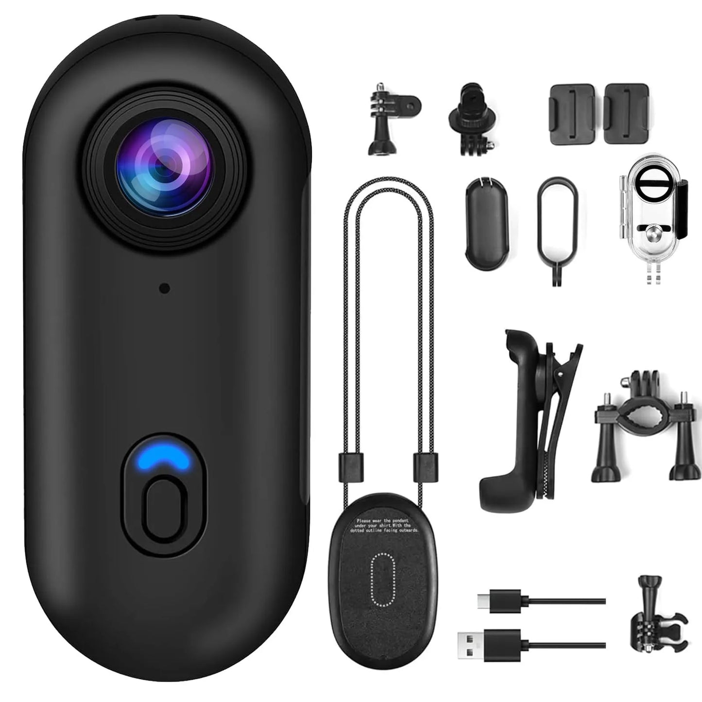 4K Thumb Camera Mini Sports Bodycam Waterproof Magnetic Action Camera for Helmet Bicycle Vlog Recording