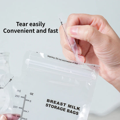 30/60Pieces Breast Milk Storage Bag Baby Snack Fruit Sealing Bag Double Layer Safety Material Outdoor Portability