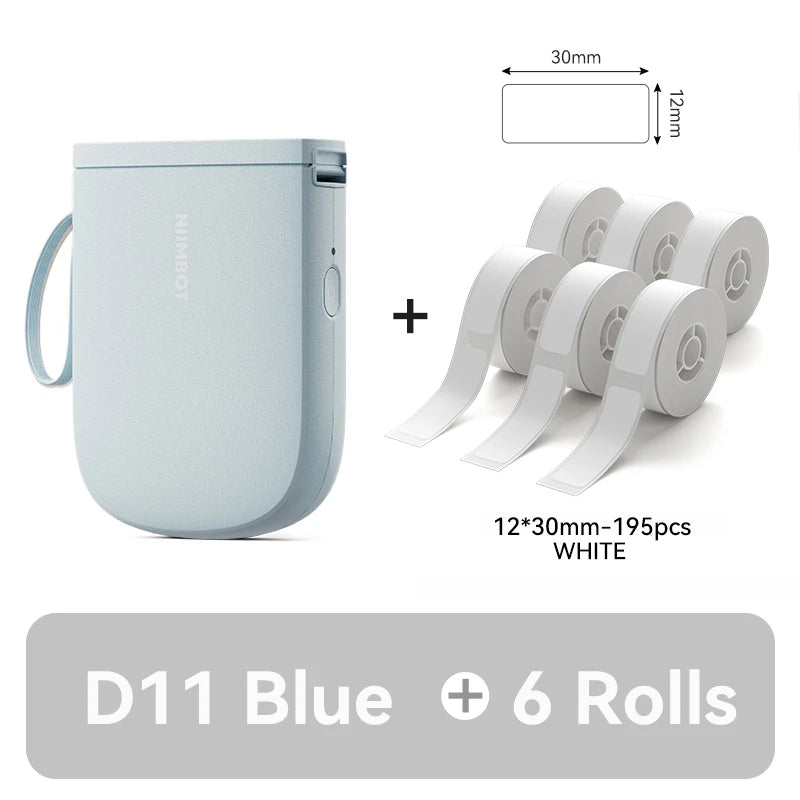 D11 Mini Thermal Label Printer 300DPI, Bluetooth Wireless Inkless Sticker Maker, Portable Label Printer for Android & iOS