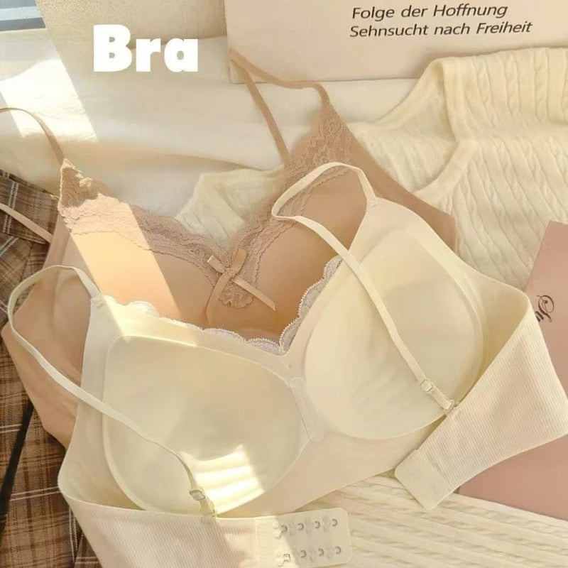 Womens Lace Wireless Push Up Bra