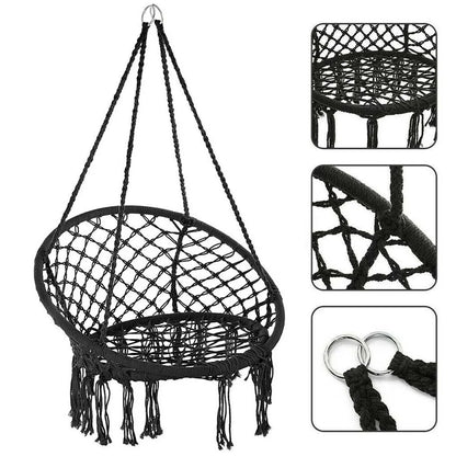 150kg Garden Chair Swinging Indoor Outdoor Furniture Hammock Hanging Rope Chair Swing Chair Seat Hammock Camping Home Use