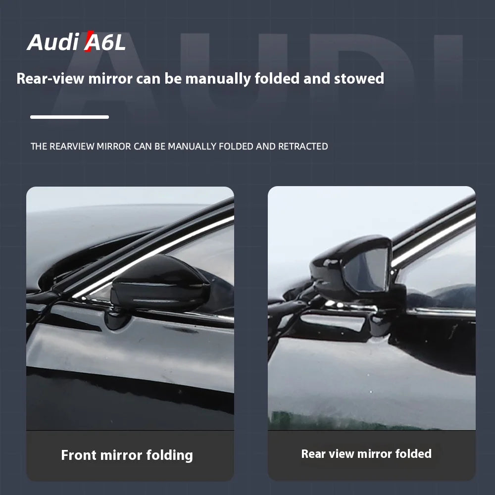 1:24 Audi A6 Alloy Diecast Vehicles Model Car Miniature Metal Sound Light Ornaments Gifts Collections Hobby Decoration Christmas