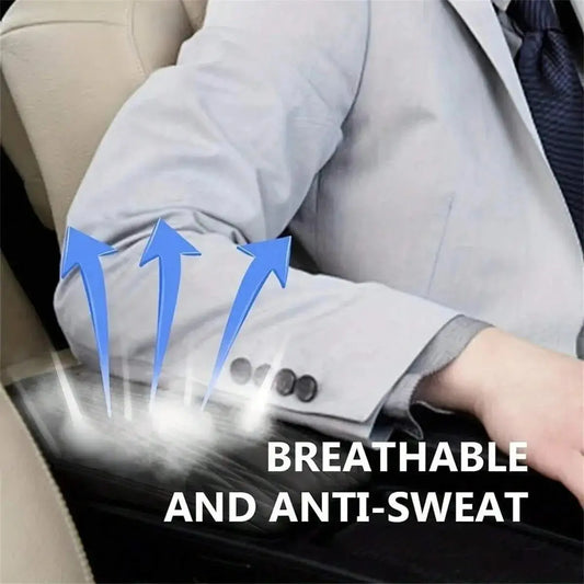 Wave Embroidered PU Leather Car Center Console Armrest Cushion