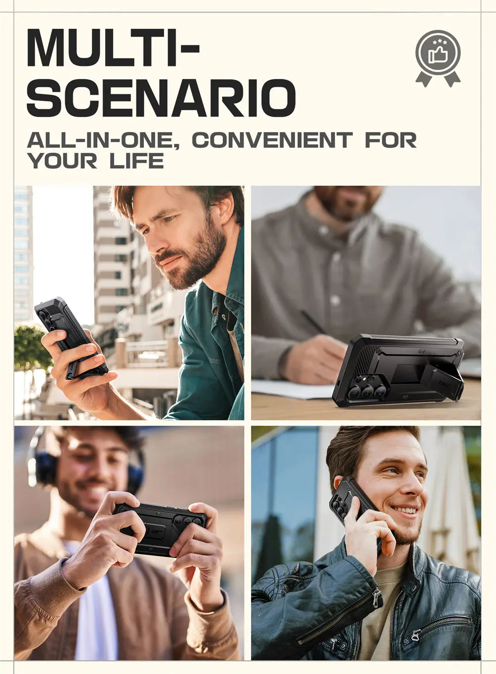 For Samsung Galaxy S25 Ultra Case UB Pro Full-Body Dual Layer Rugged Belt-Clip Phone Case with Built-in Screen Protector