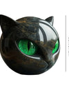 Green Eyes Cat Head Sculpture 3D Resin Healing Stone Marble Texture Cats Figurines Sculpture Gifts for Cat Lovers Women Men