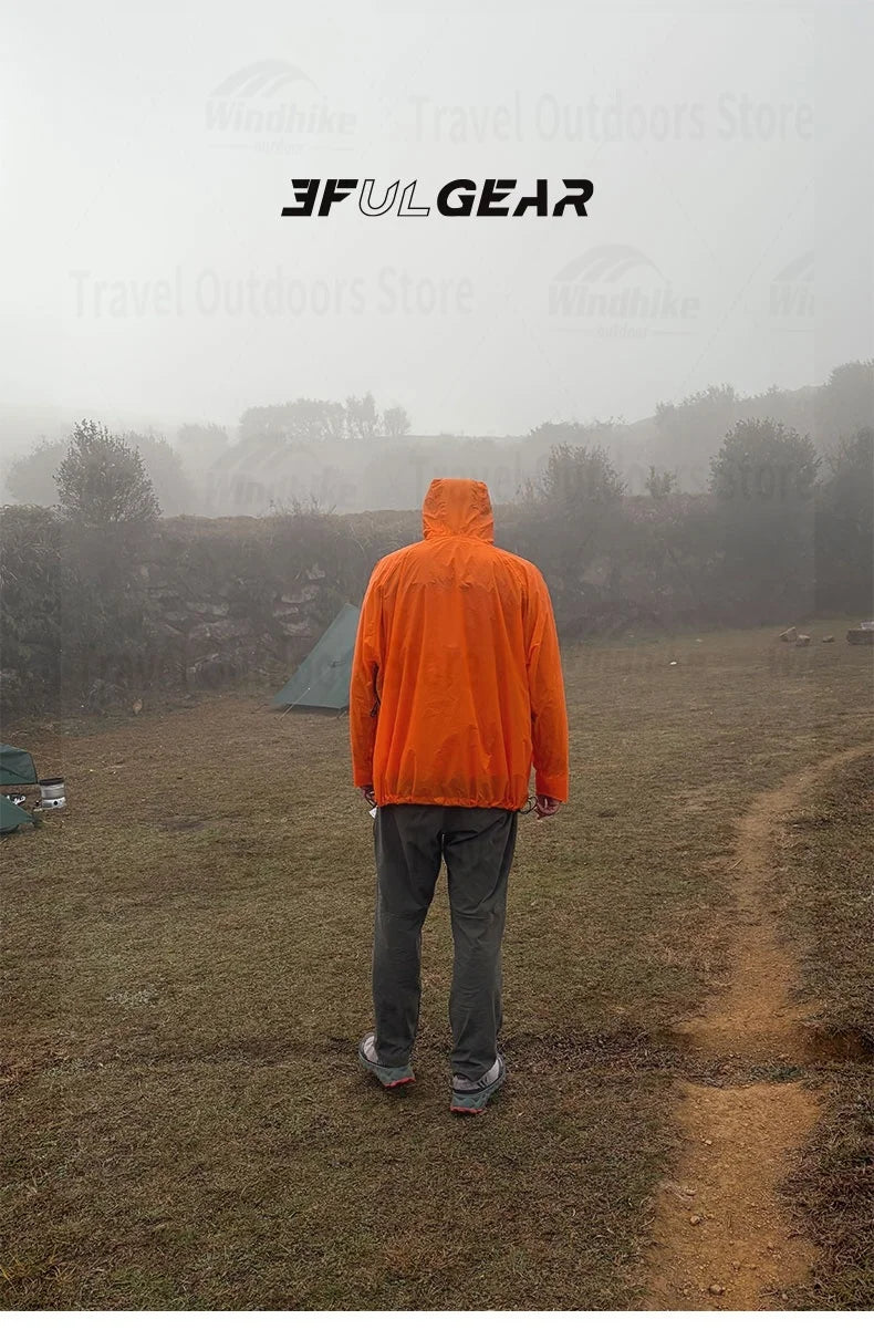 Lightweight Waterproof Hiking Rain Jacket and Pants Set with Hood