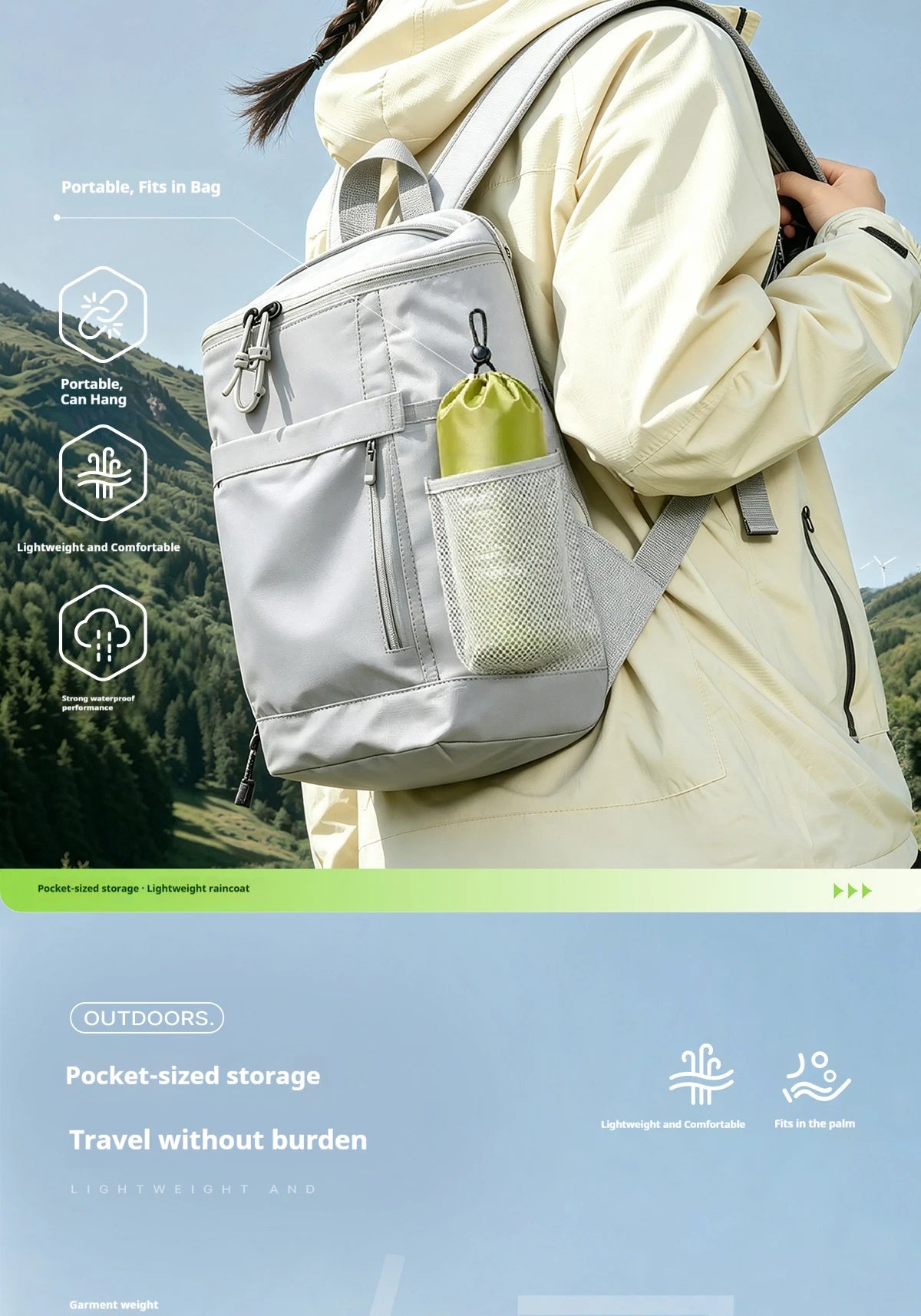Full Body Waterproof Rain Poncho for Electric Scooter and Cycling