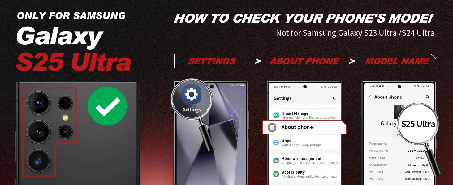 Case for Samsung Galaxy S25 Ultra with Privacy Screen Protector, MagSafe-Compatible Ring Stand, and Rugged Slim Design