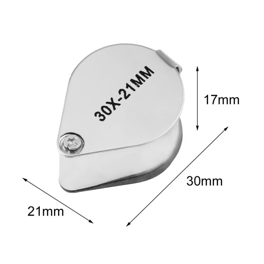 10X 20X 30X Triplet Jewelry Loupe Pocket Magnifier Glass