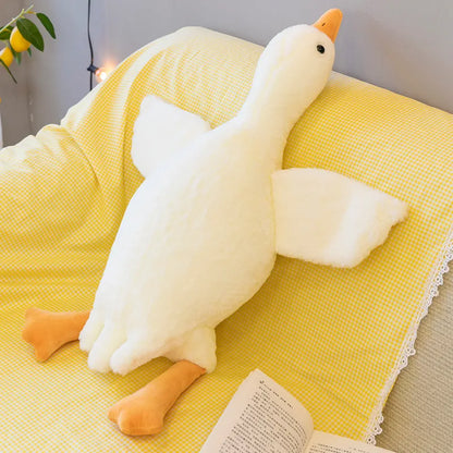 50-160cm Goose Stuffed Plush Cute Fluffy White Goose Plush Toy Kawaii Duck Sleep Pillow Cushion Soft Stuffed Animal Doll Gift