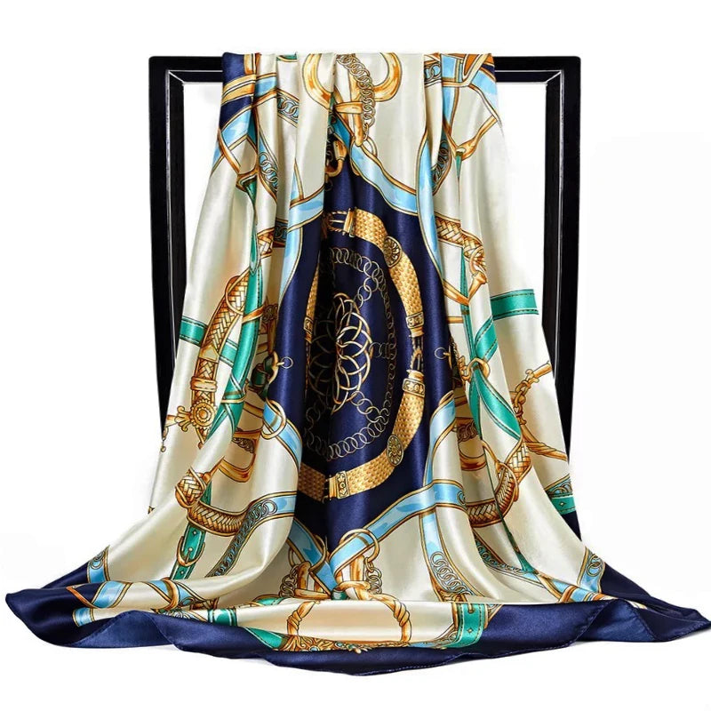 Scarves For Women Print Silk Satin Head Scarf Female Luxury Brand Square Shawl Large Hijab Scarfs