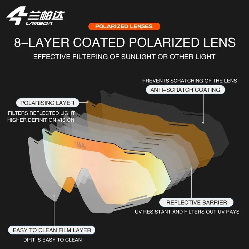 Lameda Outdoor Sports Polarized Cycling Glasses Road Bike Glasses Mountain Bicycle Sunglasses Men Women Cycling Goggles Eyewear